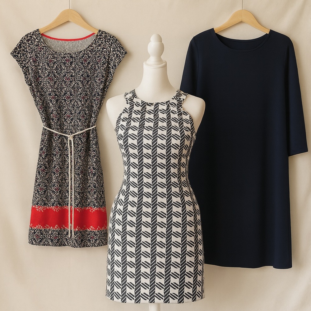 Classic & Comfortable Workwear Bundle — 3 Chic Dresses (M)